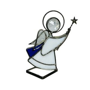 Stained Glass Angel Sun Catcher Star Religious Decor‎ Christmas Holiday Gift